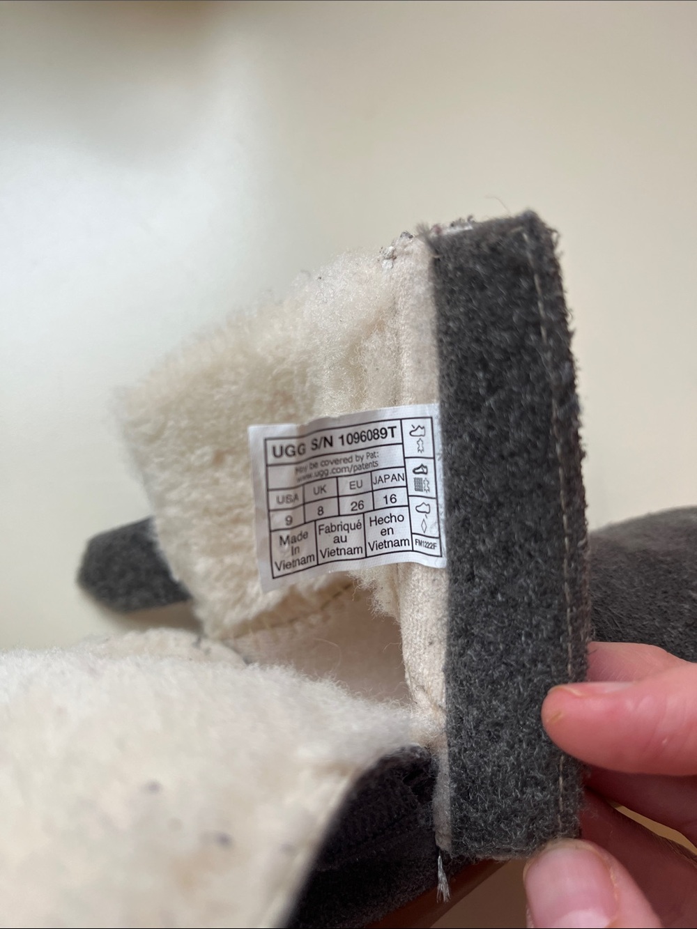 UGG Kids Grey Suede Shearling Boot - Picture 5 of 5